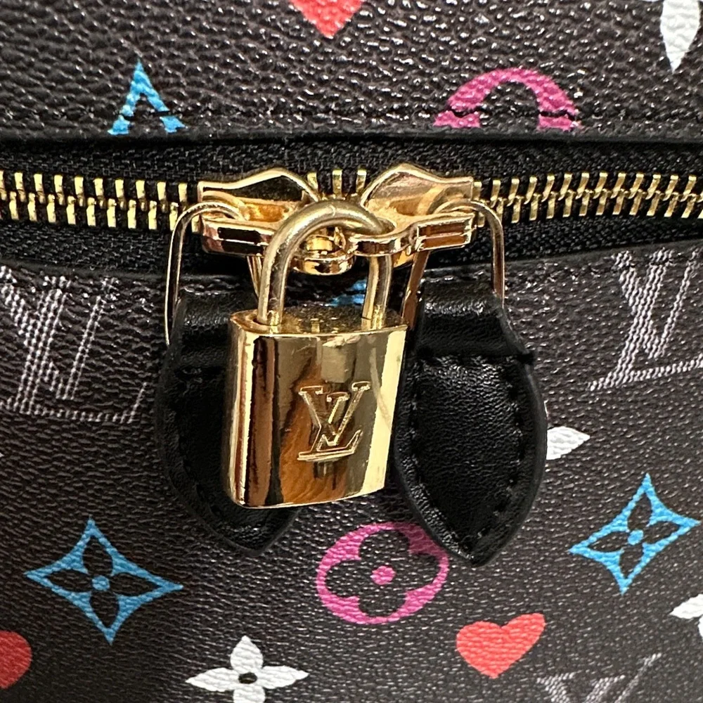 Black Multicolor Flowers Cosmetic Bag - Picture 5 of 16